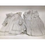 Selection of children's Victorian clothing including two cotton grograin coats one with broderie ang