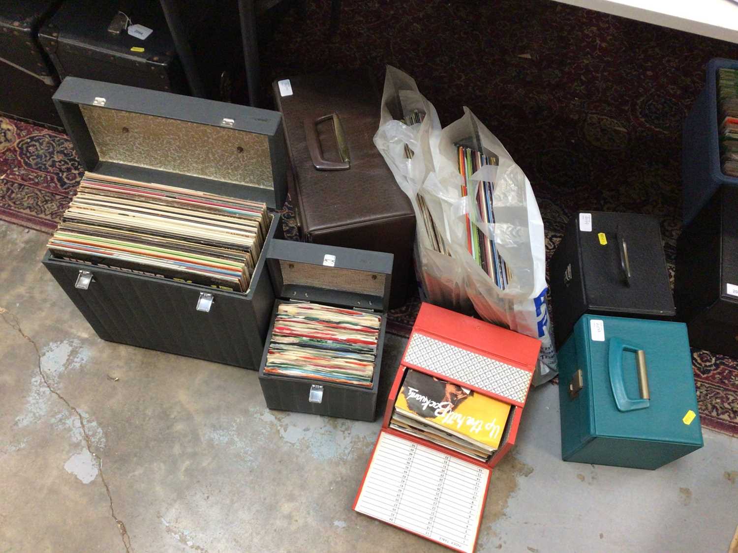 Two cases of LP records including Roy Orbison and Elvis Presley together with other LP's and four ca