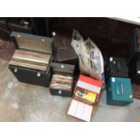 Two cases of LP records including Roy Orbison and Elvis Presley together with other LP's and four ca