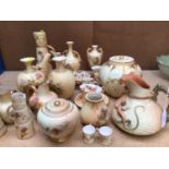 Fine collection of Royal Worcester blush ivory wares, including vases lidded vessels, miniatures etc