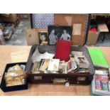 One suitcase of mixed ephemera including postcards, Brooke Bond and Jubbly cards, family and other p