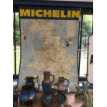 Michelin United Kingdom Map sign, 1972 edition, 86 x 63cm, together with a Petrol Agency Derv double