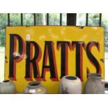 Vintage enamel Pratts sign by Imperial Enamel Co, B.ham 92 x 61cm