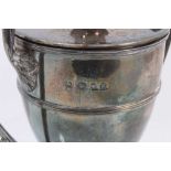 Silver two handled trophy cup and cover with engraved inscription- Bramshot Golf Club 1928