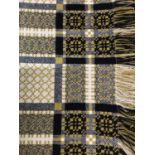 Pair of Vintage woven wool reversible Welsh blanket.