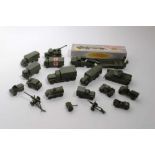 Diecast Dinky Military Tank Transporter No. 660 boxed plus a selection of unboxed military vehicles