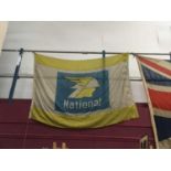 Vintage National Benzole Mixture canvas forecourt flag approx. 182 x 131cm