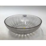 Good quality Lalique glass bowl, signed R. Lalique, France, 23.5cm diameter and one other green glas