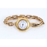 Ladies' 18ct gold cased wristwatch on expandable bracelet