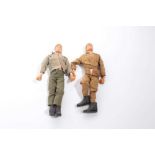 Two early Action Men figures in uniforms.