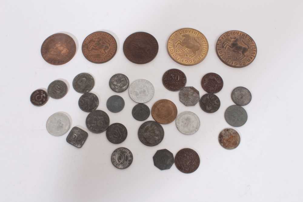 Germany Westphalia Inflationery coinage circa 1921-1923 to include brass 10 mark 1921 x 3, 10000 mar