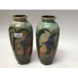 Pair of Royal Doulton Brangwyn Ware vases, 30cm high