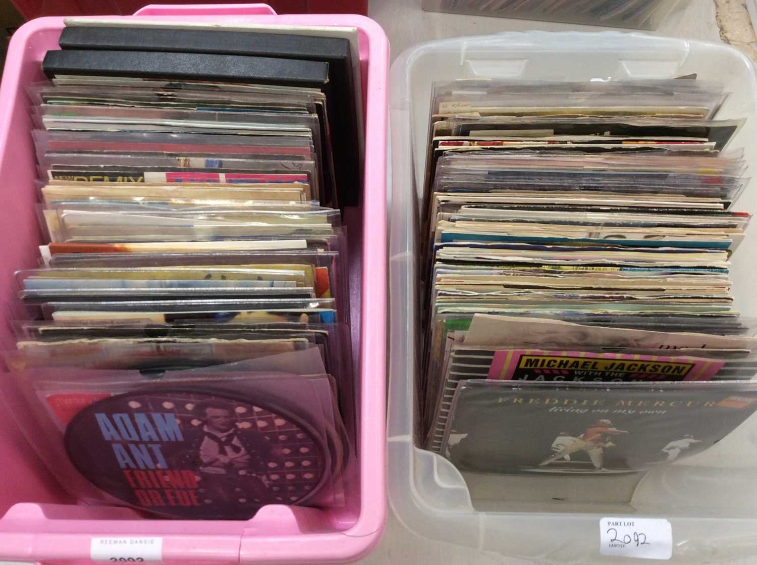 Two boxes of single records including Elton John, Blondie, Kate Bush, Madonna, Joy Zipper, Gary Numa - Image 4 of 4