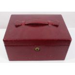 Good quality Victorian red Moroccan leather jewellery box