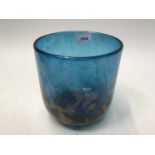 Isle of Wight blue and gold Azurene studio glass vase