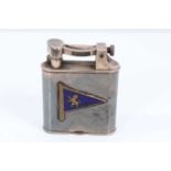 Dunhill lighter with applied enamel pennant for Royal Harwich Yacht Club and presentation inscriptio