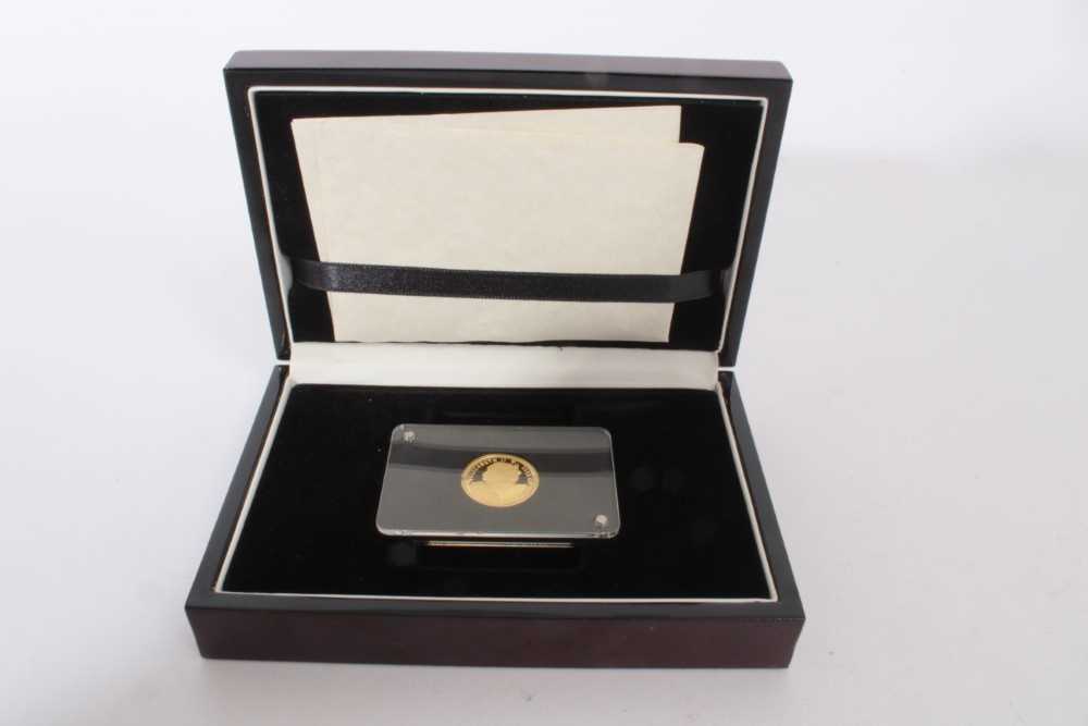 Isle of Man The London Mint Office issued Gold Proof 24 carat ¼ oz angel celebrating 'Queen Elizabet