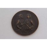 G.B. - Brass medallion commemorating Capture of Portobello 1739 Obv: half length figures of Vernon,