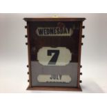 Edwardian mahogany perpetual desk calendar