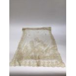 Antique Limerick lace stole and one similar needle embroidered net lace with button hole stitched ed