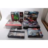 Two boxes of assorted Star Wars, Doctor Who and Batman toys