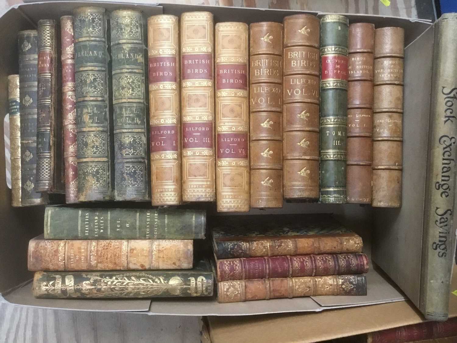 Three boxes of antiquarian decorative bindings
