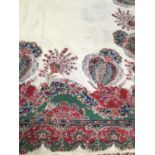 Victorian Paisley printed wool shawl, c19th.