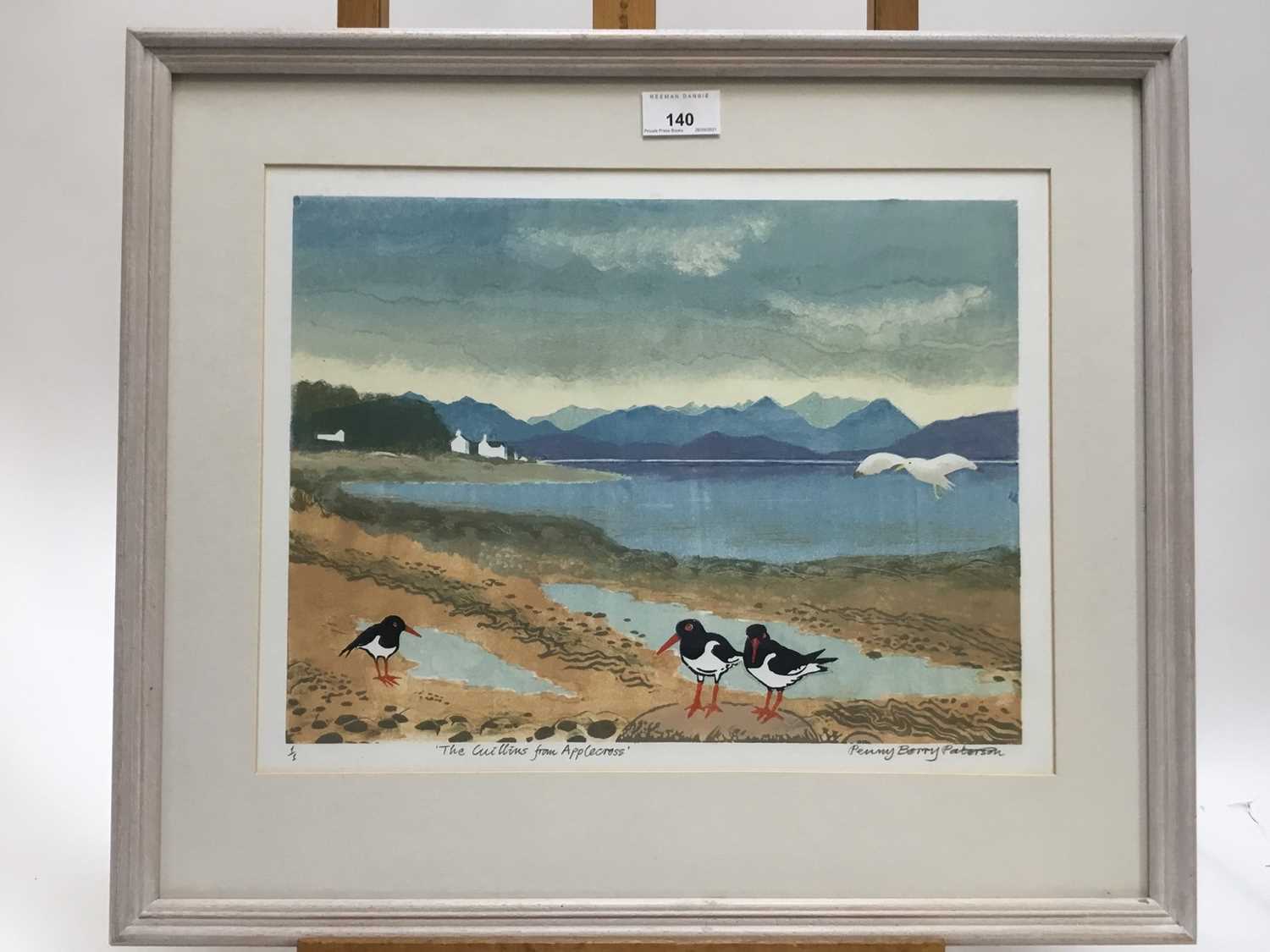 Penny Berry Patterson (1941-2021) colour monotype print 'The Cuillins from Applecross, signed titled - Image 4 of 6