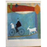 Annara Spence (b. 1963) lithograph, Walking the goat, signed and numbered 6/250, 45 x 42cm, glazed f