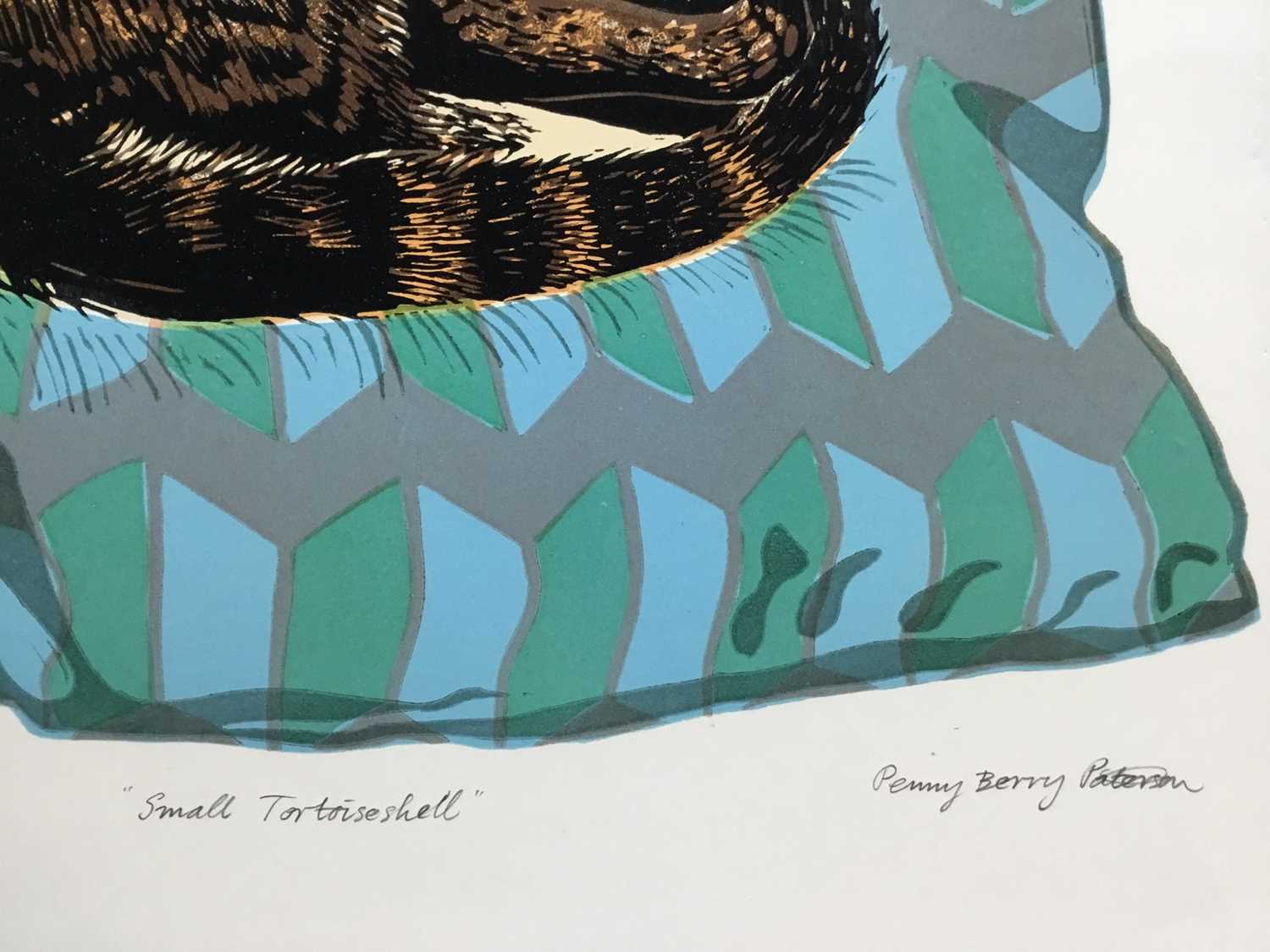 Penny Berry Paterson (1941-2021) colour linocut print, Small Tortoiseshell, signed and numbered 3/40 - Image 2 of 3