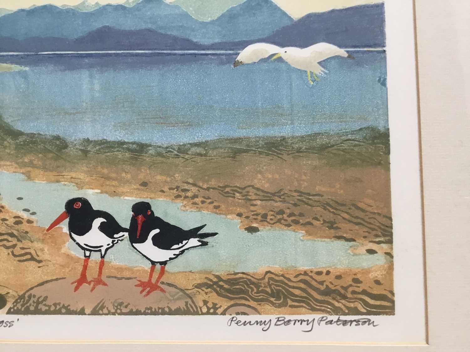Penny Berry Patterson (1941-2021) colour monotype print 'The Cuillins from Applecross, signed titled - Image 2 of 6
