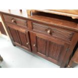 17th century style oak sideboard with linen fold panels