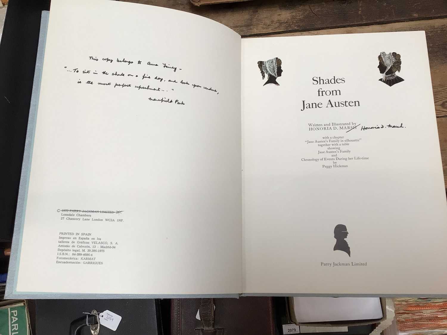 Shades from Jane Austen by Honoria D. Marks, from a limited edition of 1000 and signed by the author - Image 3 of 4