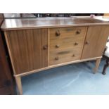 Mid 20th century teak sideboard bearing label Vesper Furniture, 137cm wide, 48.5cm deep, 91.5cm high