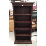 Hardwood open bookcase with four adjustable shelves on plinth base H180.5, W87, D36cm