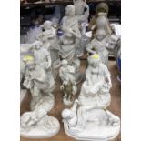 Group of 19th century Parian porcelain figures