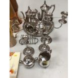 Quantity of silver plate, including tea and coffee pots, candlesticks, etc