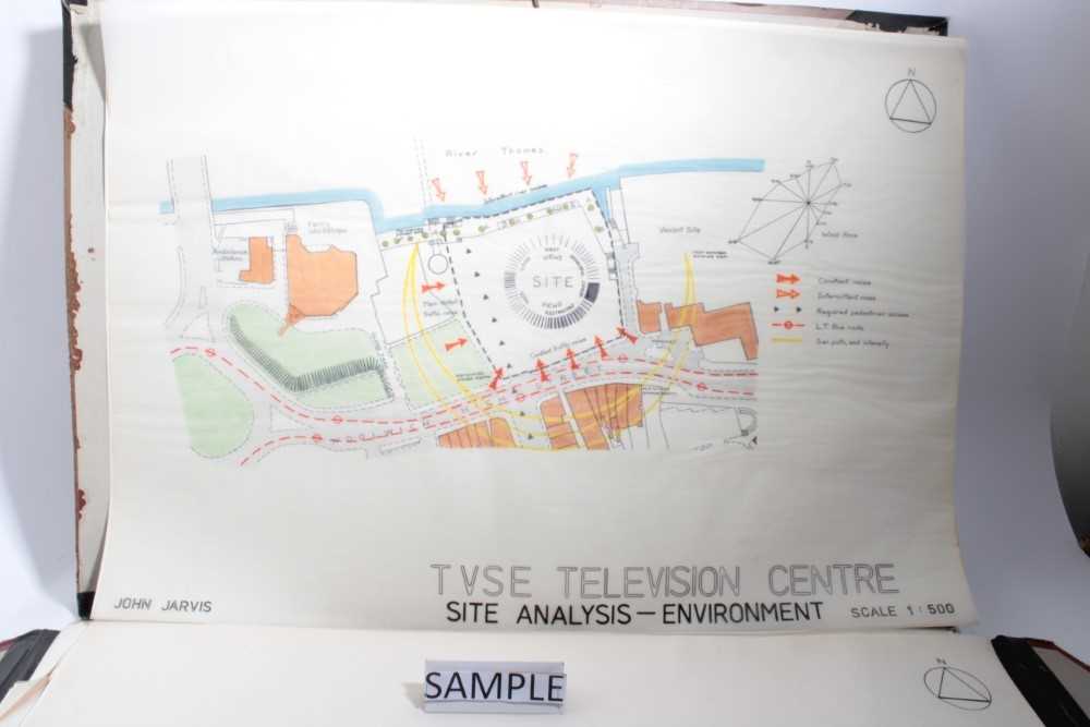 Portfolio containing handdrawn plans for TVSE Television Center and Mile End Leisure Center, various - Image 6 of 6