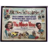 Original British Quad 1950s film poster for The March Hare starring Peggy Cummins, in glazed frame