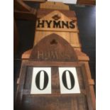 Group of five church hymm boards, sets of hymm numbers