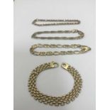 Four 9ct gold bracelets