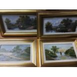 Two early 20th century oil on board studies by E.A. Kill together with two early 20th century studie