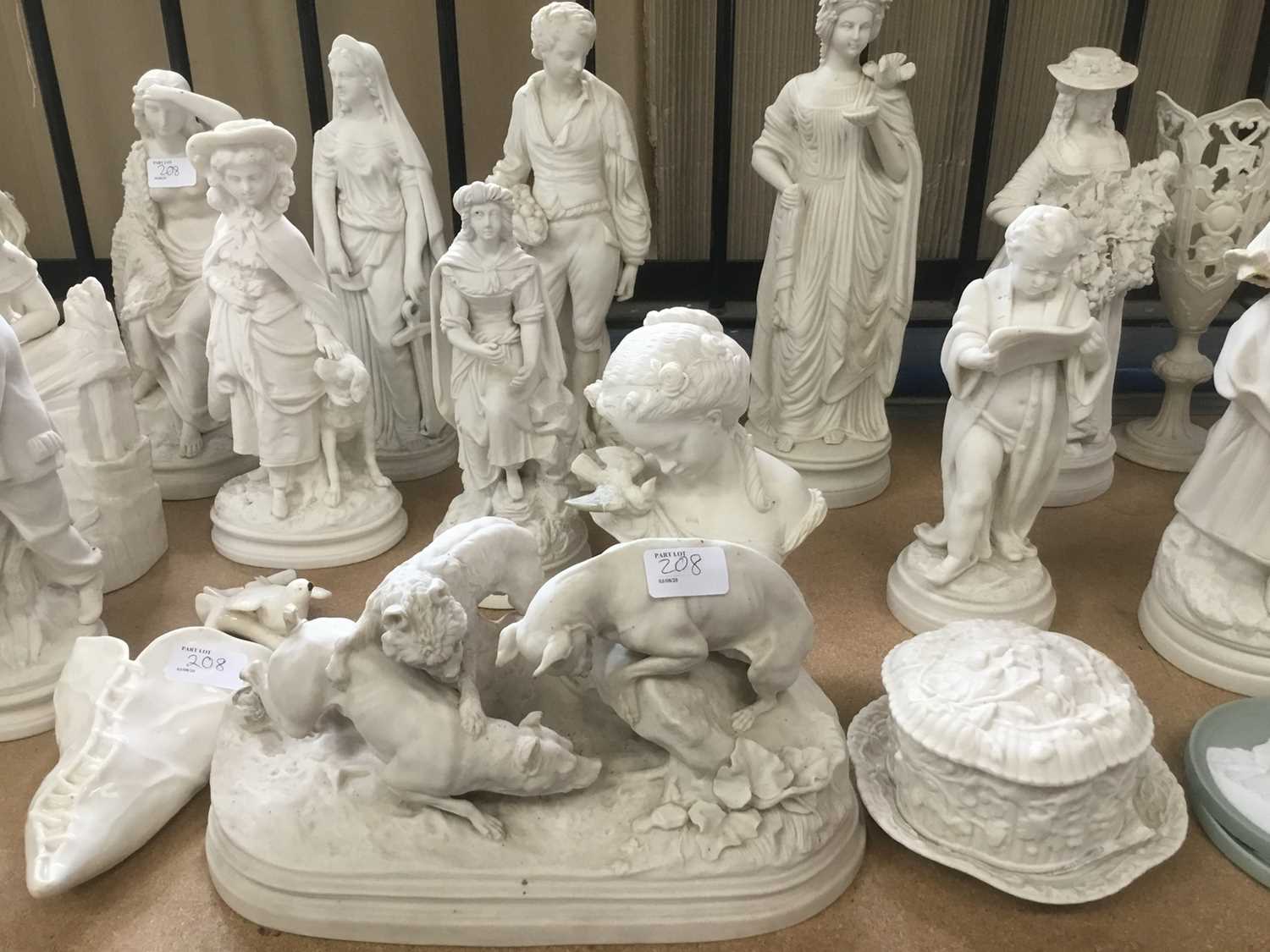 Large collection of 19th century Parian porcelain figures to include animals and figures - Image 4 of 5