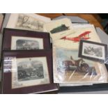 Folio of assorted prints and engravings