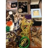 Quantity costume jewellery in handbag