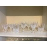 Small group of Waterford Crystal Colleen pattern glasses