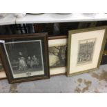 Two antique framed engravings, together with other pictures and prints (qty)