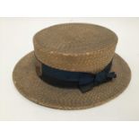 Gentlemen’s 1910 Dulwich College "Bon Ton Ivy" straw boater with college band.