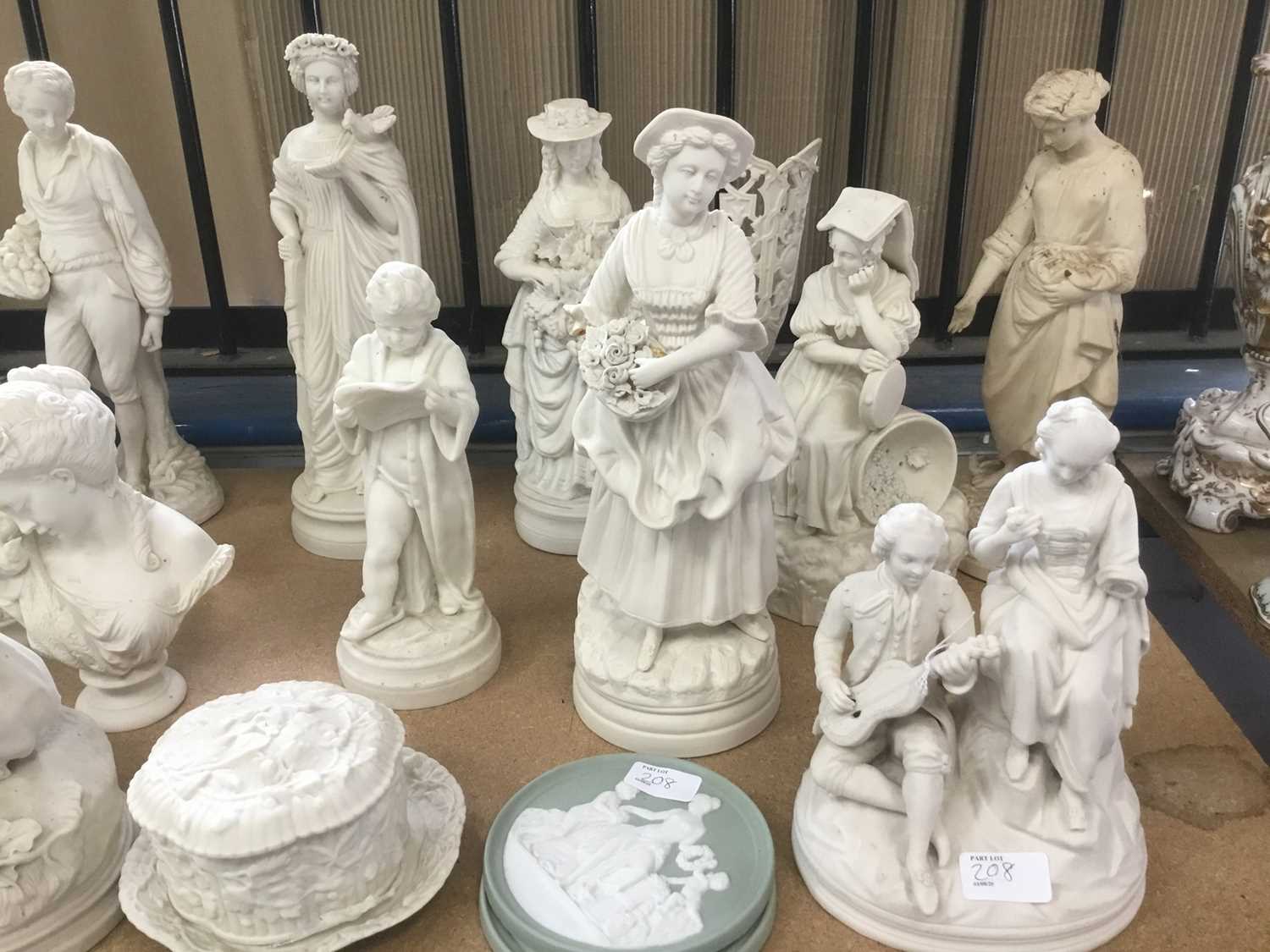 Large collection of 19th century Parian porcelain figures to include animals and figures - Image 5 of 5