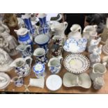 Group of 19th century Parian porcelain, mostly relief moulded and coloured wares